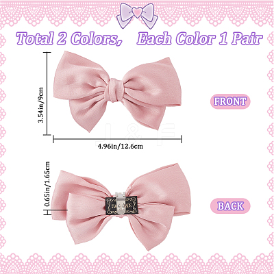 4Pcs 2 Colors Polyester Bowknot Shoe Decorations FIND-GF0005-01-1