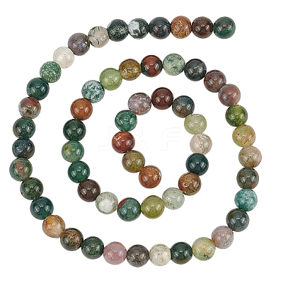 2 Strands Round Natural Indian Agate Gemstone Beads Strands G-AN0001-03-1