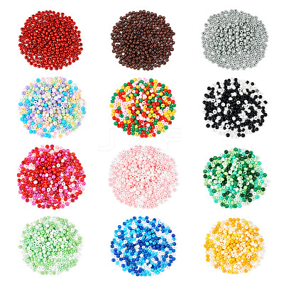 12 Bags 12 Colors Baking Paint Opaque Glass Bead GLAA-TA0002-27-1
