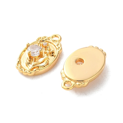 Brass Micro Pave Clear Cubic Zirconia Pendants KK-L221-005G-1