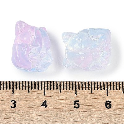 Transparent Spray Paint Glass Beads GLAA-H035-01K-1
