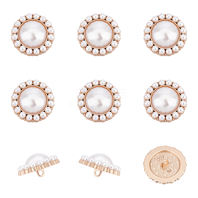 Plastic Imitation Pearl Shank Buttons FIND-NB0003-71KCG-1