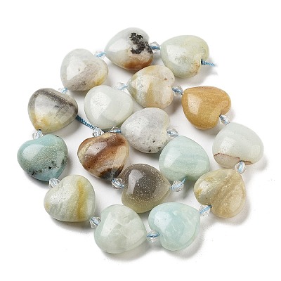 Natural Flower Amazonite Beads Strands G-C150-A25-01-1