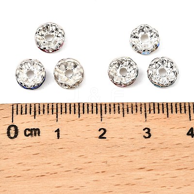 Brass Rhinestone Spacer Beads RB-A014-L7mm-S-1