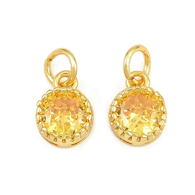 Brass Pave Cubic Zirconia Charms CU-CBA3D67-02G-07-1