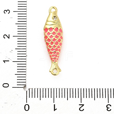 Brass Enamel Fish Connector Charms KK-H527-11G-07-1
