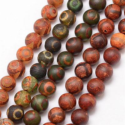 Tibetan Style Mixed Pattern dZi Beads G-K166-03-10mm-L2-1