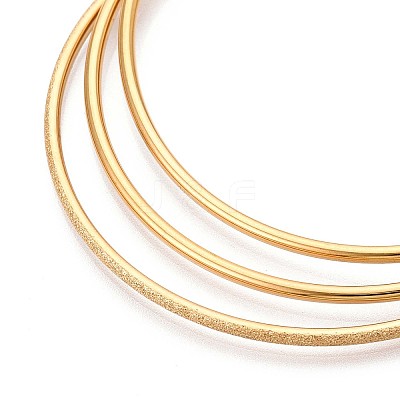 3Pcs 304 Stainless Steel Plain Bangles Set For Women BJEW-N033-01G-1