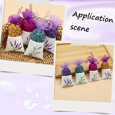 25Pcs Printed Cotton Organza Dried Flower Storage Drawstring Bags with Ribbon ABAG-SP0001-56B-1