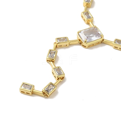 Rack Plating Brass Micro Pave Cubic Zirconia Necklaces NJEW-P308-01G-03-1