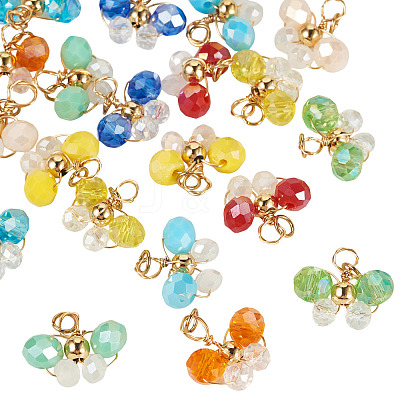 20Pcs 10Colors Glass Beaded Pendants FIND-TA0009-21-1