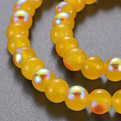 Spray Painted Glass Beads Strands GGLA-S058-001C-02-1