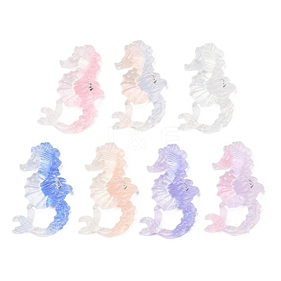 Luminous Ocean Transparent Resin Cabochons CRES-L045-02B-1