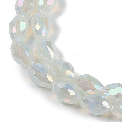 Opaque Solid Color Electroplate Glass Beads Strands EGLA-N013-J10mm-B02-1