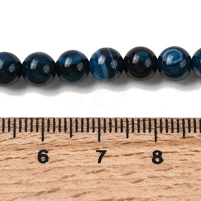 Natural Banded Agate Beads Strands G-I392-A01-6mm-02-1
