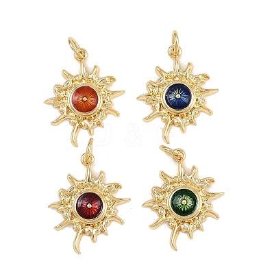 Brass Enamel Pendants KK-L240-12G-1