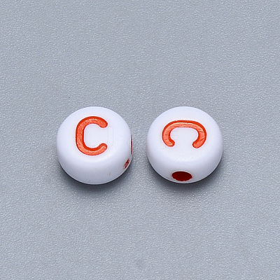 Craft Acrylic Horizontal Hole Letter Beads SACR-S201-11C-1
