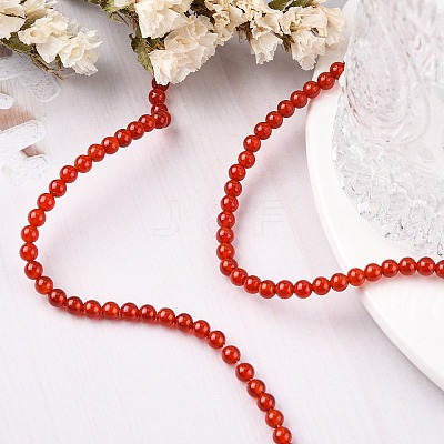 Natural Carnelian Beads Strands G-C076-4mm-2A-1