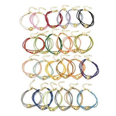 Polyester Multi-Strand Bracelets FB-CBA983F-02G-1