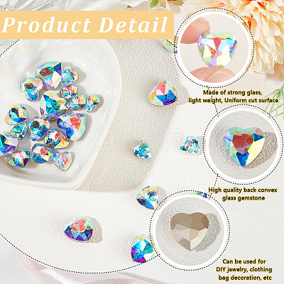 30Pcs 3 Styles Glass Rhinestone Cabochons RGLA-BBC0001-05-1
