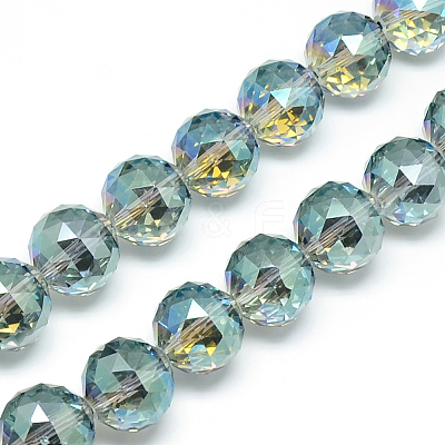 Electroplate Glass Bead Strands EGLA-S137-14mm-01-1