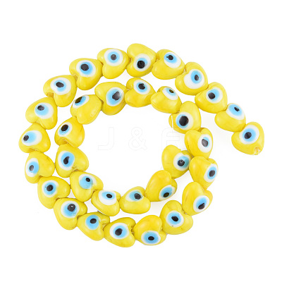 Handmade Evil Eye Lampwork Beads Strands LAMP-N029-010J-1
