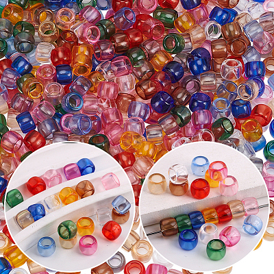 550Pcs 11 Colors Transparent Acrylic European Beads OACR-SP0002-22-1