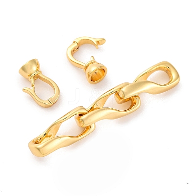 Brass Fold Over Clasps KK-P291-18G-1