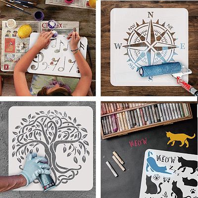 Plastic Reusable Drawing Painting Stencils Templates DIY-WH0202-358-1