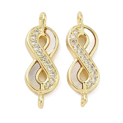 Natural Shell Infinity Links Connector Charms KK-A282-03A-G-1