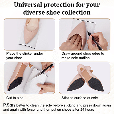 Rubber Self Adhesive Shoes Sole Protector Sticker DIY-WH0504-858B-02-1