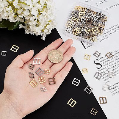 120Pcs 12 Style Alloy Slide Buckles FIND-FG0001-37-1