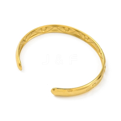 Ion Plating(IP) 304 Stainless Steel Cuff Bangles for Women BJEW-G729-03G-1