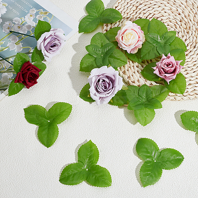 Cloth Artificial Rose Leaf AJEW-WH0270-951A-1