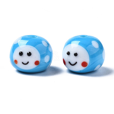 Handmade Bumpy Lampwork Beads Strands LAMP-Q031-009C-1