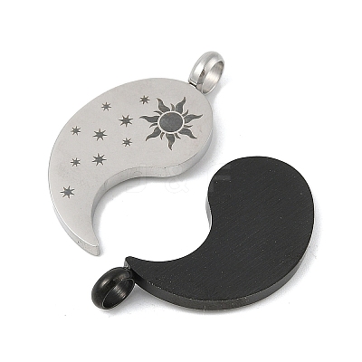 304 Stainless Steel Split Pendants STAS-U040-11B-1