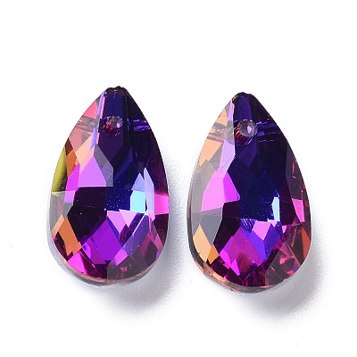Faceted Teardrop Glass Pendants GLAA-O008-A24-1