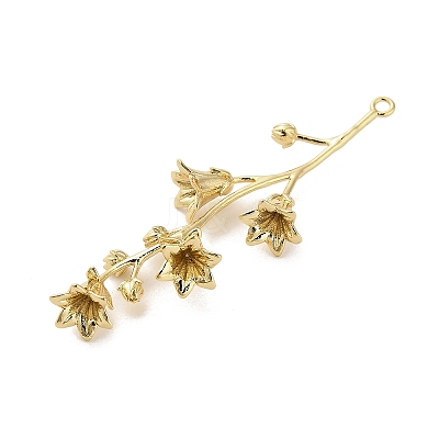 Three-Dimensional Flower Brass Pendants KK-V006-02G-01-1