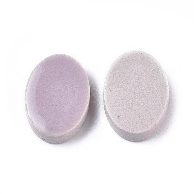 Porcelain Cabochons PORC-WH0002-03G-1