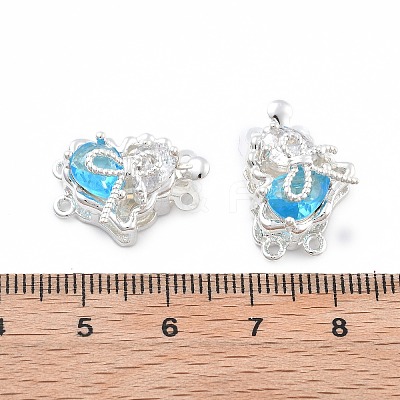 Brass Glass Box Clasps KK-B125-01S-01-1