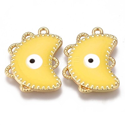 Eco-Friendly Alloy Enamel Pendants ENAM-N050-26G-NR-1