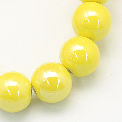 Pearlized Handmade Porcelain Round Beads X-PORC-S489-8mm-10-1