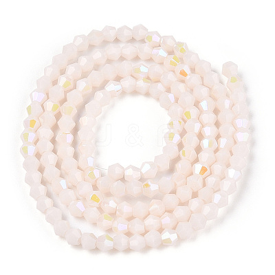 Opaque Solid Color Electroplate Glass Beads Strands EGLA-A039-P2mm-L06-1