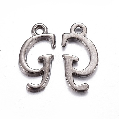 Gunmetal Plated Alloy Letter Pendants PALLOY-J718-01B-G-1