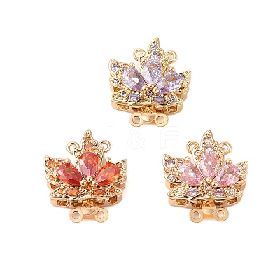 Brass Micro Pave Cubic Zirconia Box Clasps KK-B100-035G-1