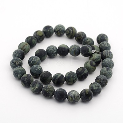 Frosted Natural Kambaba Jasper Beads Strands X-G-M272-13-6mm-1