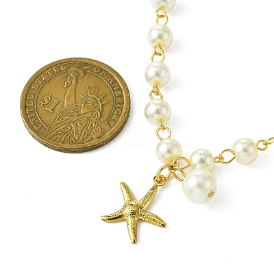 304 Stainless Steel Starfish Charms Necklace NJEW-JN04917-1
