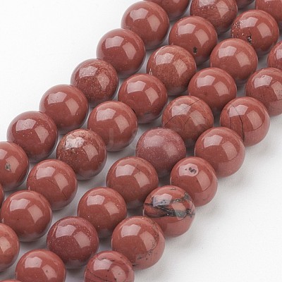 Natural Red Jasper Round Beads Strands X-GSR011-1