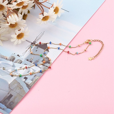 Stainless Steel Satellite Chain Necklaces NJEW-JN03408-1