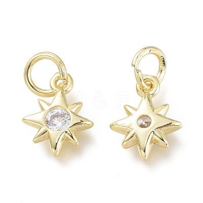 Brass Micro Pave Cubic Zirconia Pendants KK-P188-H04-G-1